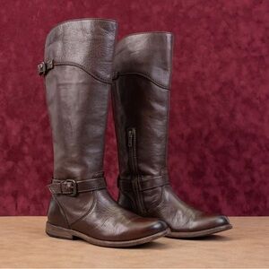 FRYE Phillip Riding Boot - Women's tall dark brown leather size 6.5